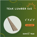 Teak Lumber S4S 1" x 4" x 7'-7