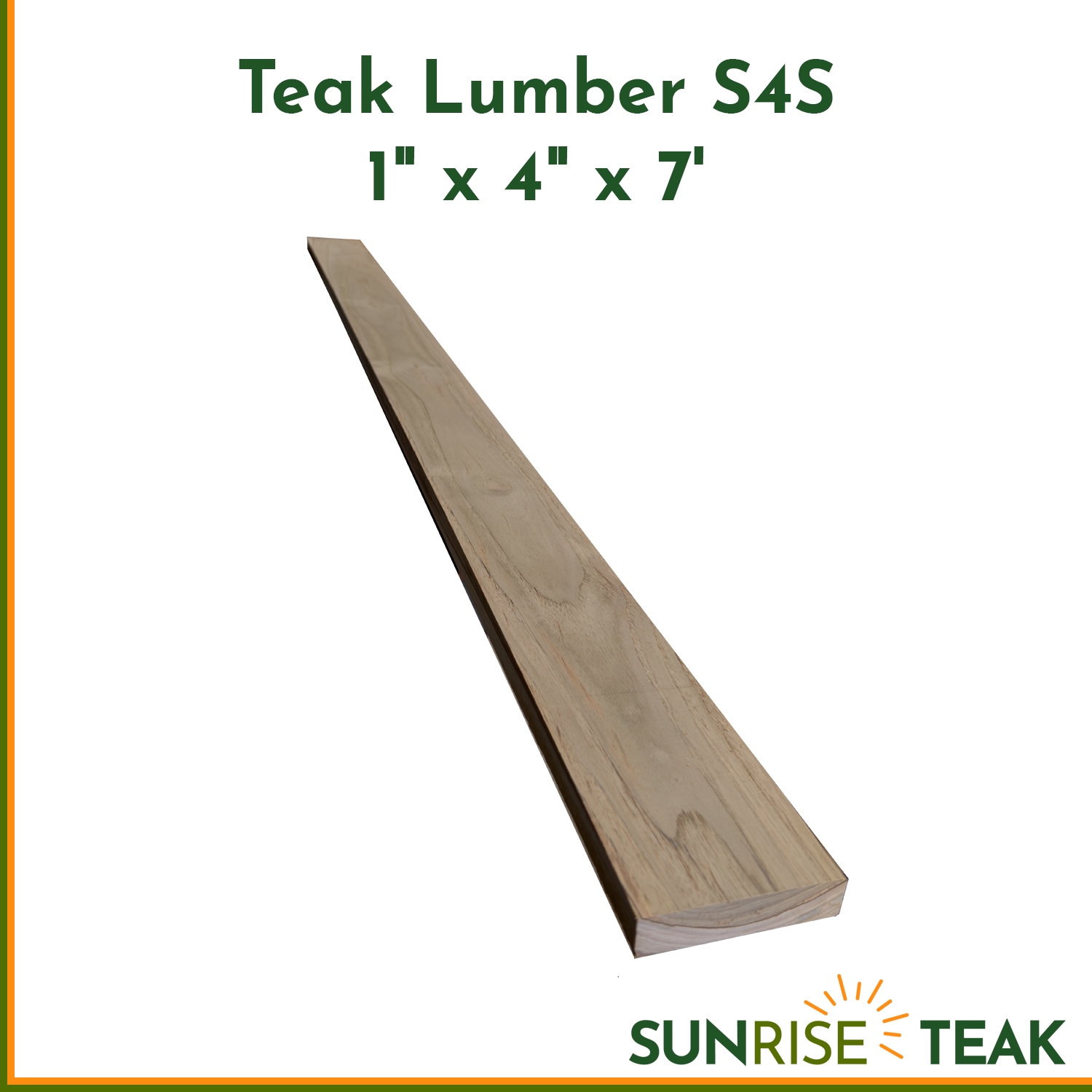 Teak Lumber S4S 1" x 4" x 7' - 0