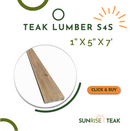 Teak Lumber S4S 1" x 5" x 7'-7