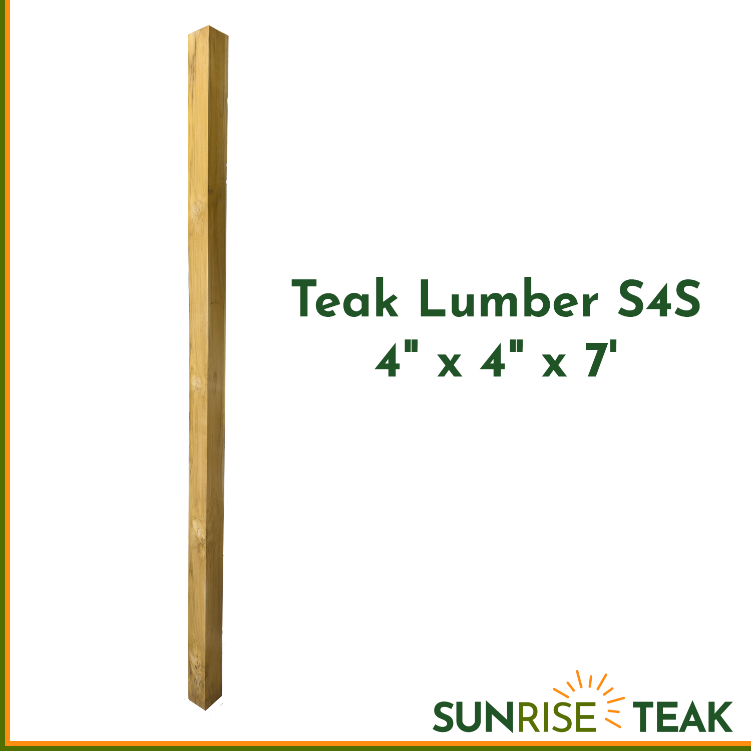 Teak Lumber Posts S4S 4" x 4" x 7'